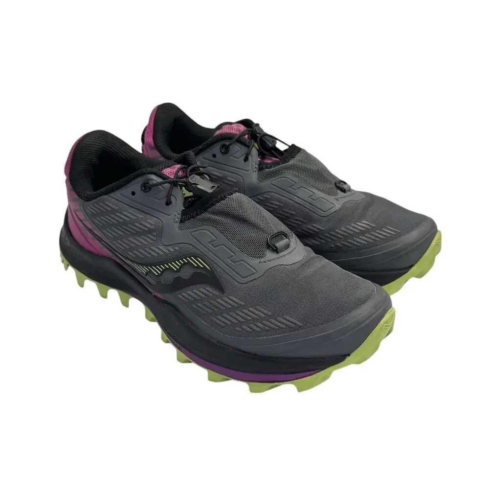 Saucony Women's Peregrine 11 ST Purple Gray Trail Running Hiking Athletic Shoes
